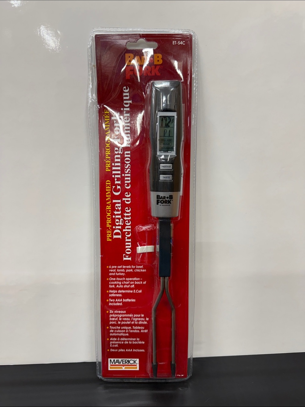 Digital Grilling Thermometer Fork - Red